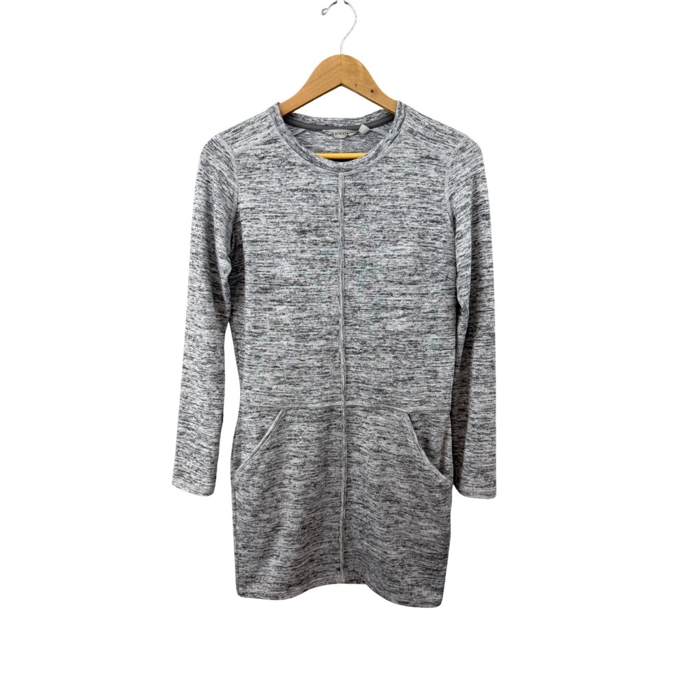 Athleta Grey Women's XS Space Dye Long Sleeve Mini Dress Pockets Active Casual